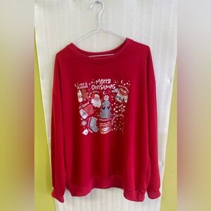 Boys Girls Red Merry Christmas Graphic Sweatshirt, Special Gift Vintage 2XL